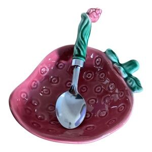 Vintage Strawberry Bowl with Spoon 🍓🍓